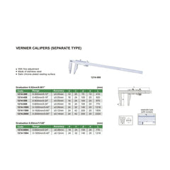 INSIZE MEASURING EQUIPMENT Insize Vernier Caliper 0-1500mm (200mm Jaw) Series 1214-1500