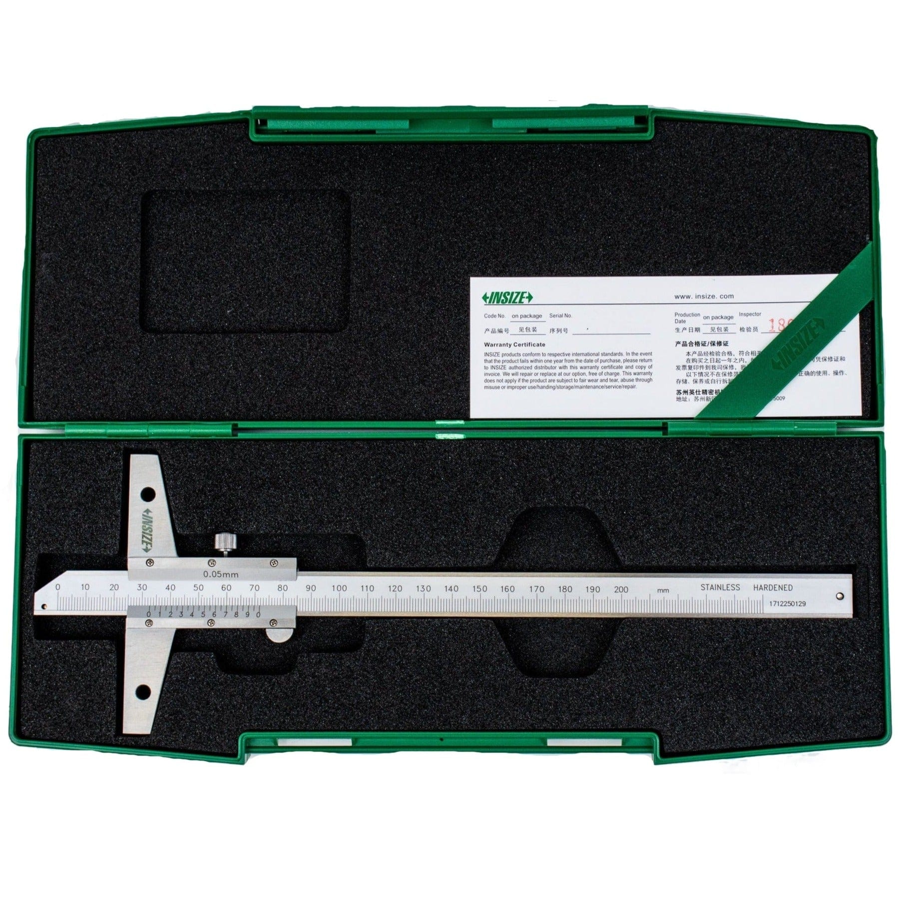 INSIZE Measuring Equipment Insize Vernier Depth Gauge 0-200mm Range Series 1247-200