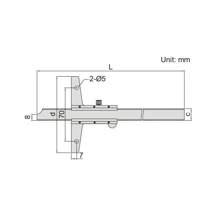 INSIZE Measuring Equipment Insize Vernier Depth Gauge 0-600mm Range Series 1247-600