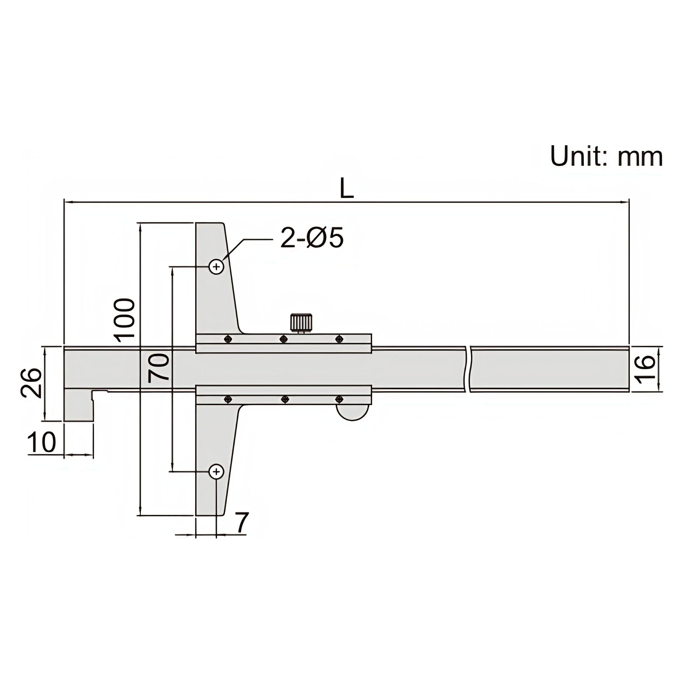 INSIZE Measuring Equipment Insize Vernier Hook Depth Gauge 0-300mm Range Series 1248-3001