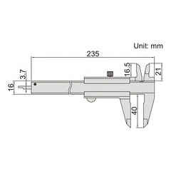 INSIZE Measuring Equipment Insize Vernier Left Hand Caliper 0-150mm/0-6" Range Series 1239-150