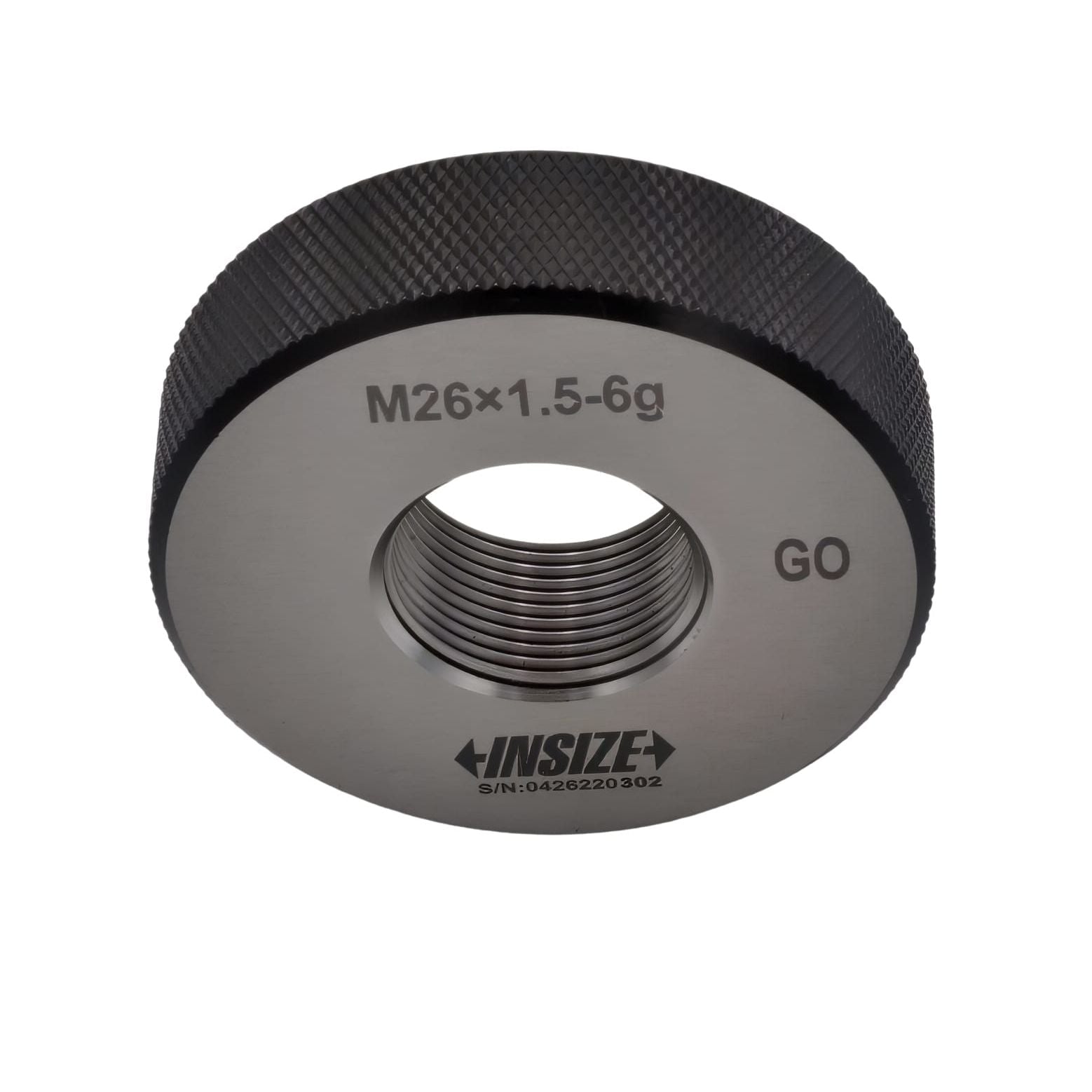 Insize Metric Fine Thread Ring Gauge GO M26 x 1.5 Class 6g Series 4129-26R - Twin Eagle Imports