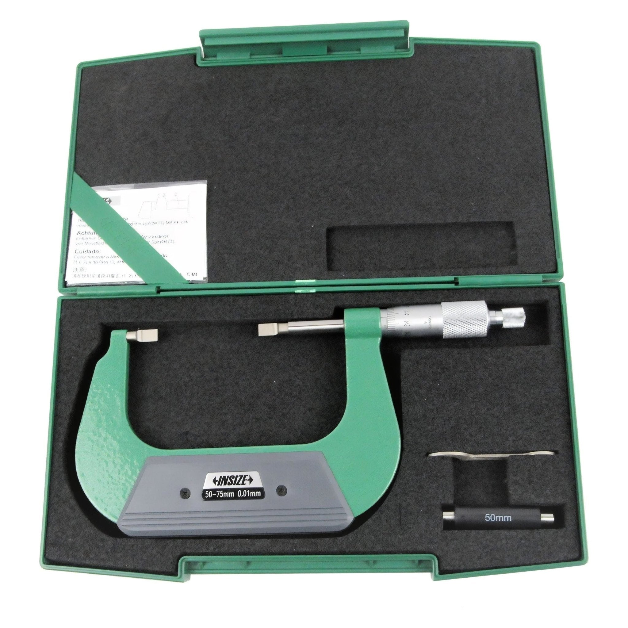 Insize Metric Outside Blade Micrometer 50-75mm Range Series 3232-75A - Twin Eagle Imports