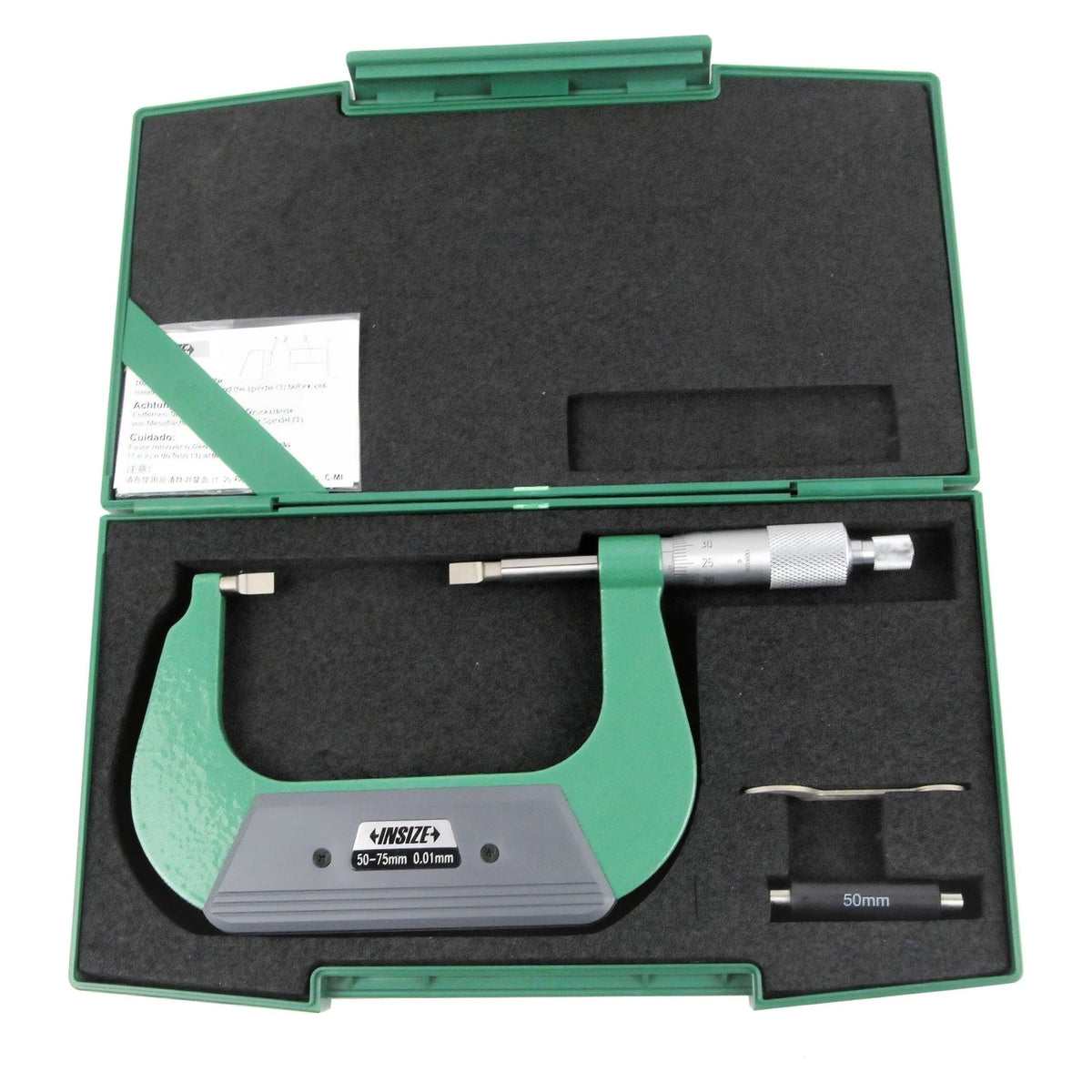 Insize Metric Outside Blade Micrometer 50-75mm Range Series 3232-75A - Twin Eagle Imports