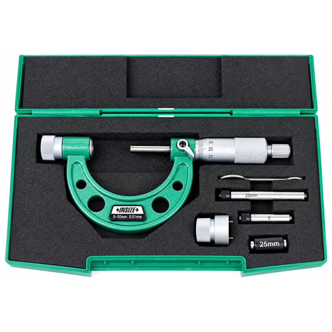 Insize Metric Outside Micrometer 0-50mm Range Series 3206-50A - Twin Eagle Imports