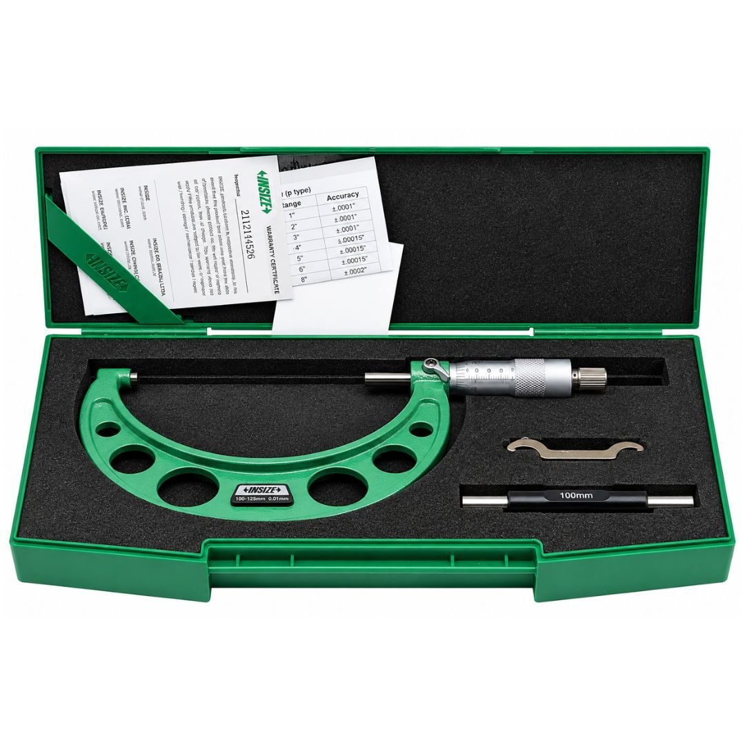 Insize Metric Outside Micrometer 100-125mm Range Series 3203-125A - Twin Eagle Imports