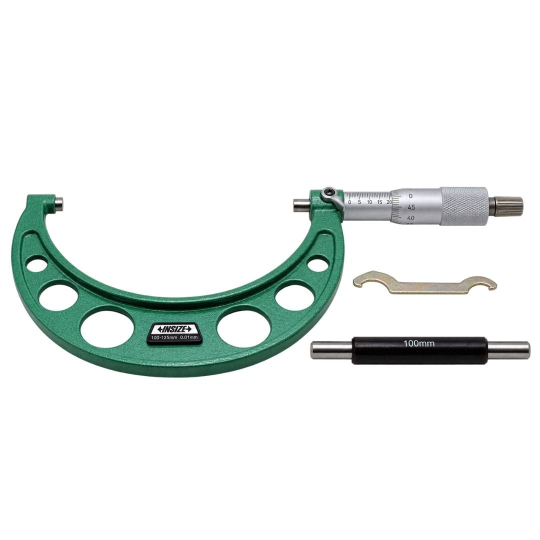 Insize Metric Outside Micrometer 100-125mm Range Series 3203-125A - Twin Eagle Imports