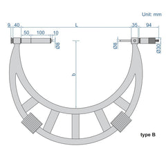 Insize Metric Outside Micrometer 1000-1200mm Range Series 3205-1200 - Twin Eagle Imports