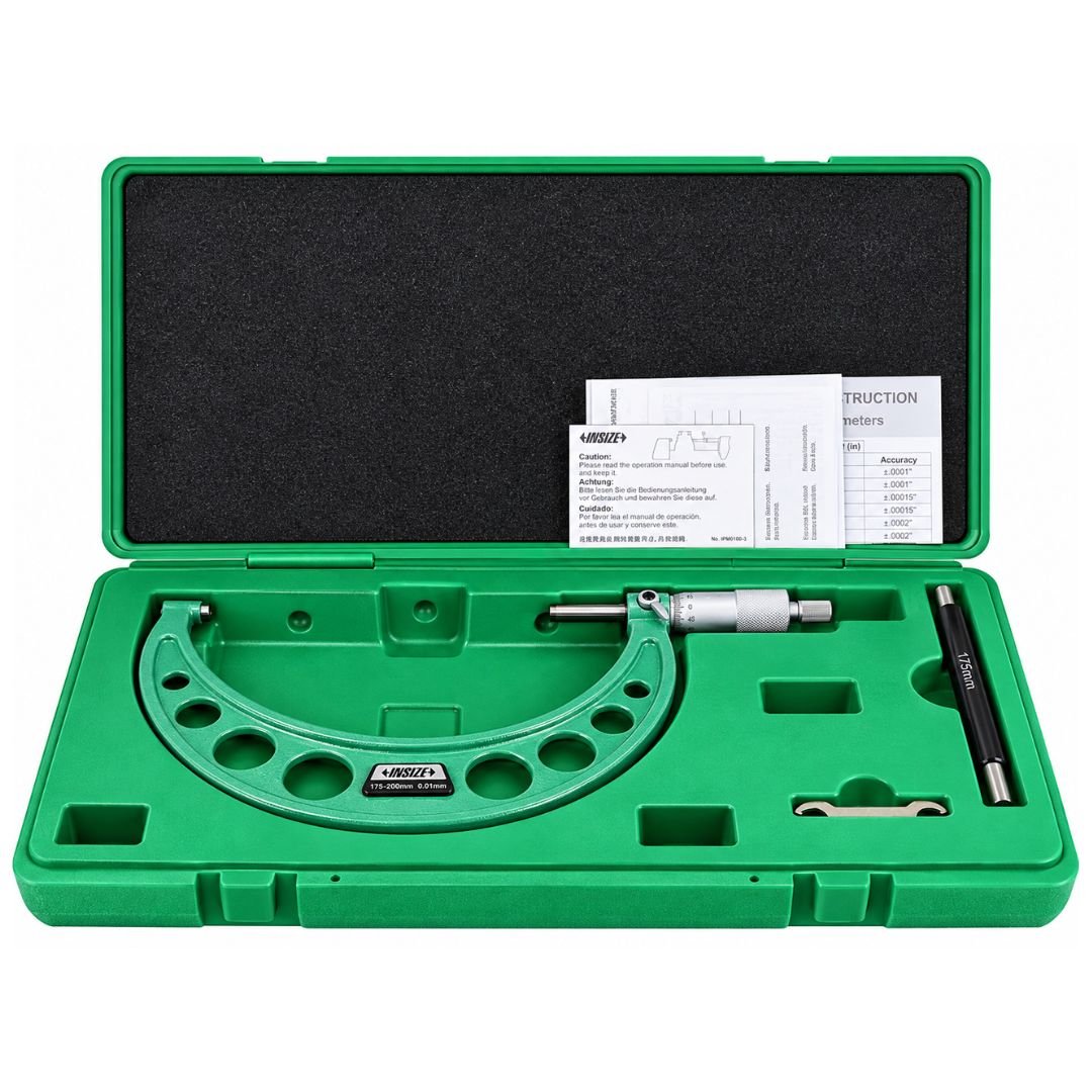 Insize Metric Outside Micrometer 175-200mm Range Series 3203-200A - Twin Eagle Imports
