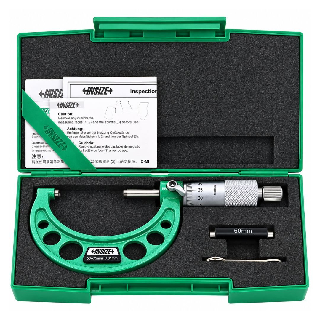 Insize Metric Outside Micrometer 50-75mm Range Series 3203-75A - Twin Eagle Imports