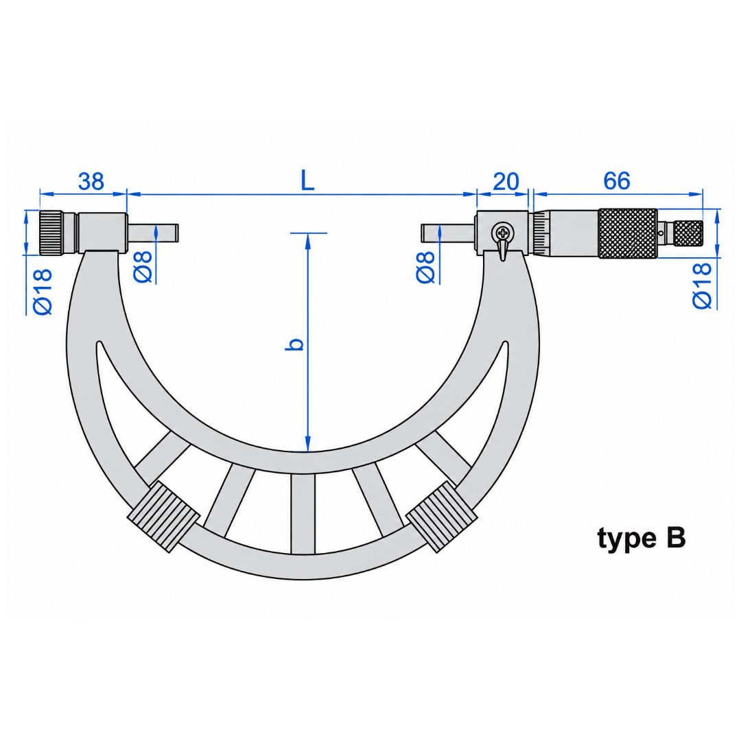 Insize Metric Outside Micrometer 900-1000mm Range Series 3206-1000 - Twin Eagle Imports