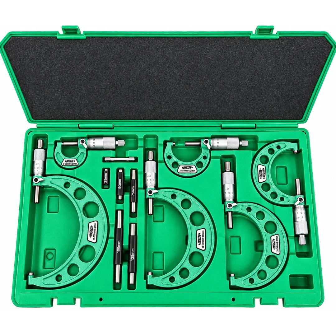Insize Metric Outside Micrometer Set 0-150mm Range Series 3203-1506A - Twin Eagle Imports