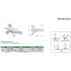 Insize Metric Welding Gauge Series 4830 - Twin Eagle Imports