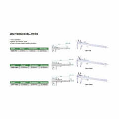 Insize Mini Vernier Caliper 0-100mm Range Series 1203-1003 - Twin Eagle Imports