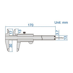 Insize Mini Vernier Caliper 0-100mm Range Series 1203-1003 - Twin Eagle Imports