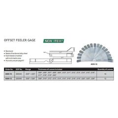 Insize Offset Feeler Gauge 0.005-0.02" Range Series 4609-16 - Twin Eagle Imports