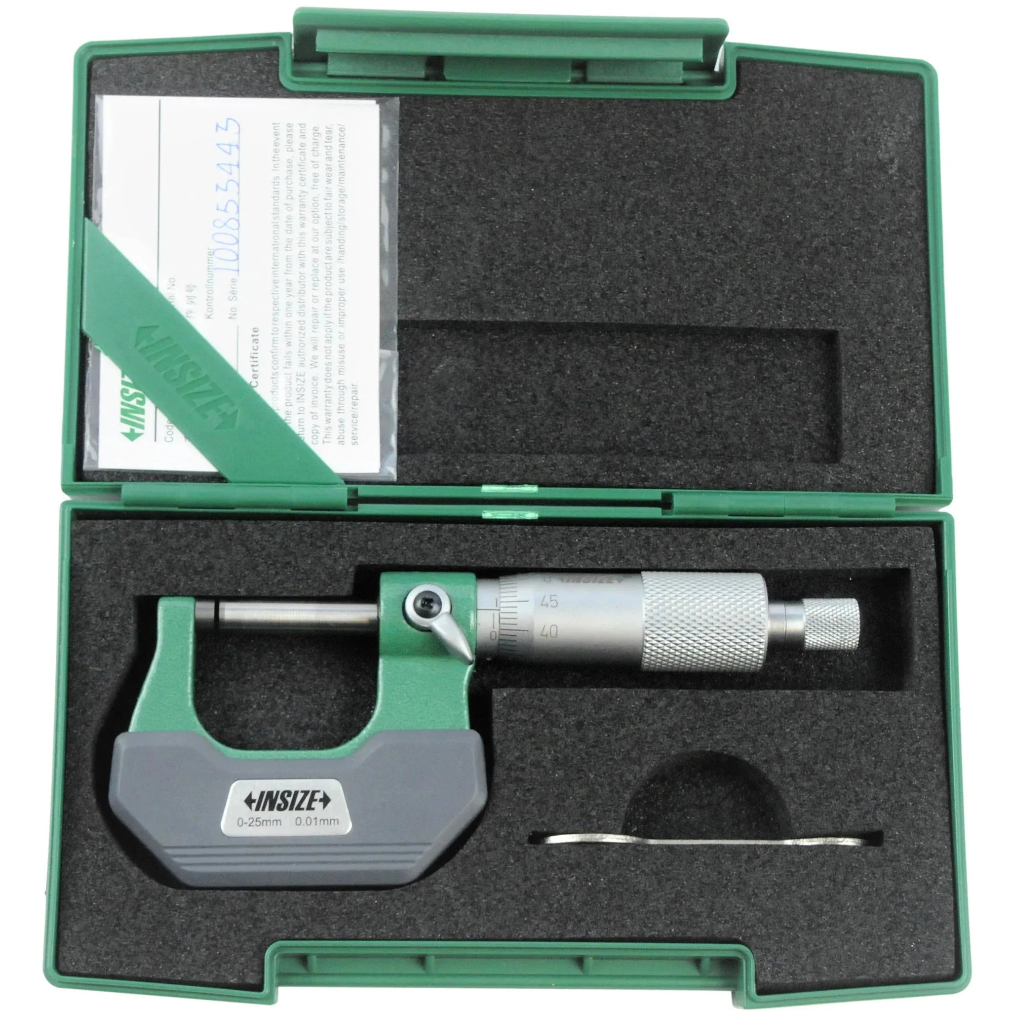 Insize Outside Micrometer 0-1" Range Series 3202-1 - Twin Eagle Imports