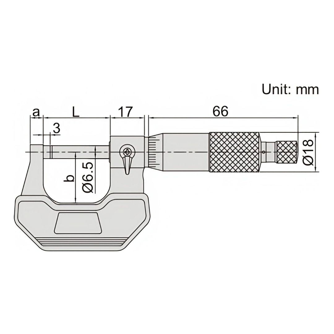 Insize Outside Micrometer 0-25mm Range Series 3202-25A - Twin Eagle Imports