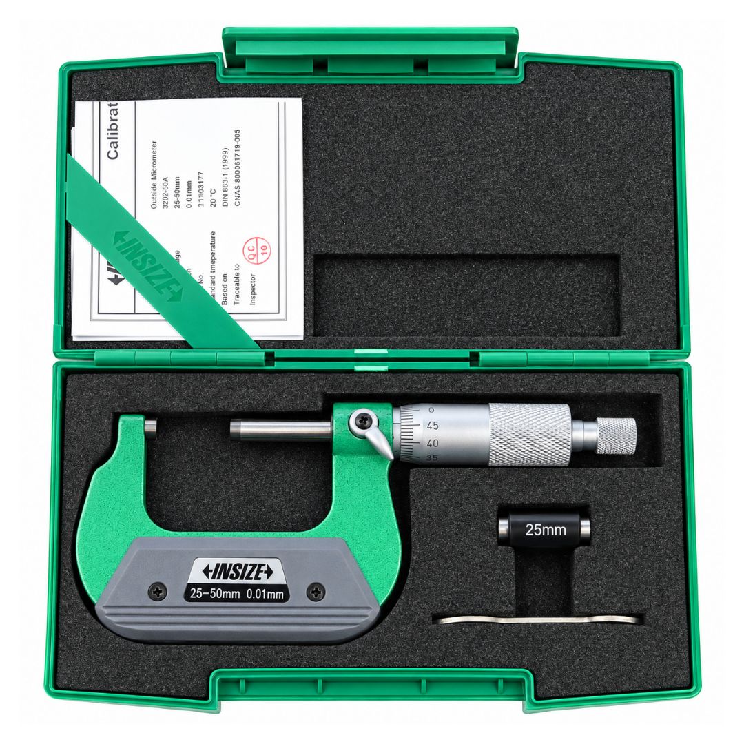Insize Outside Micrometer 25-50mm Range Series 3202-50A - Twin Eagle Imports