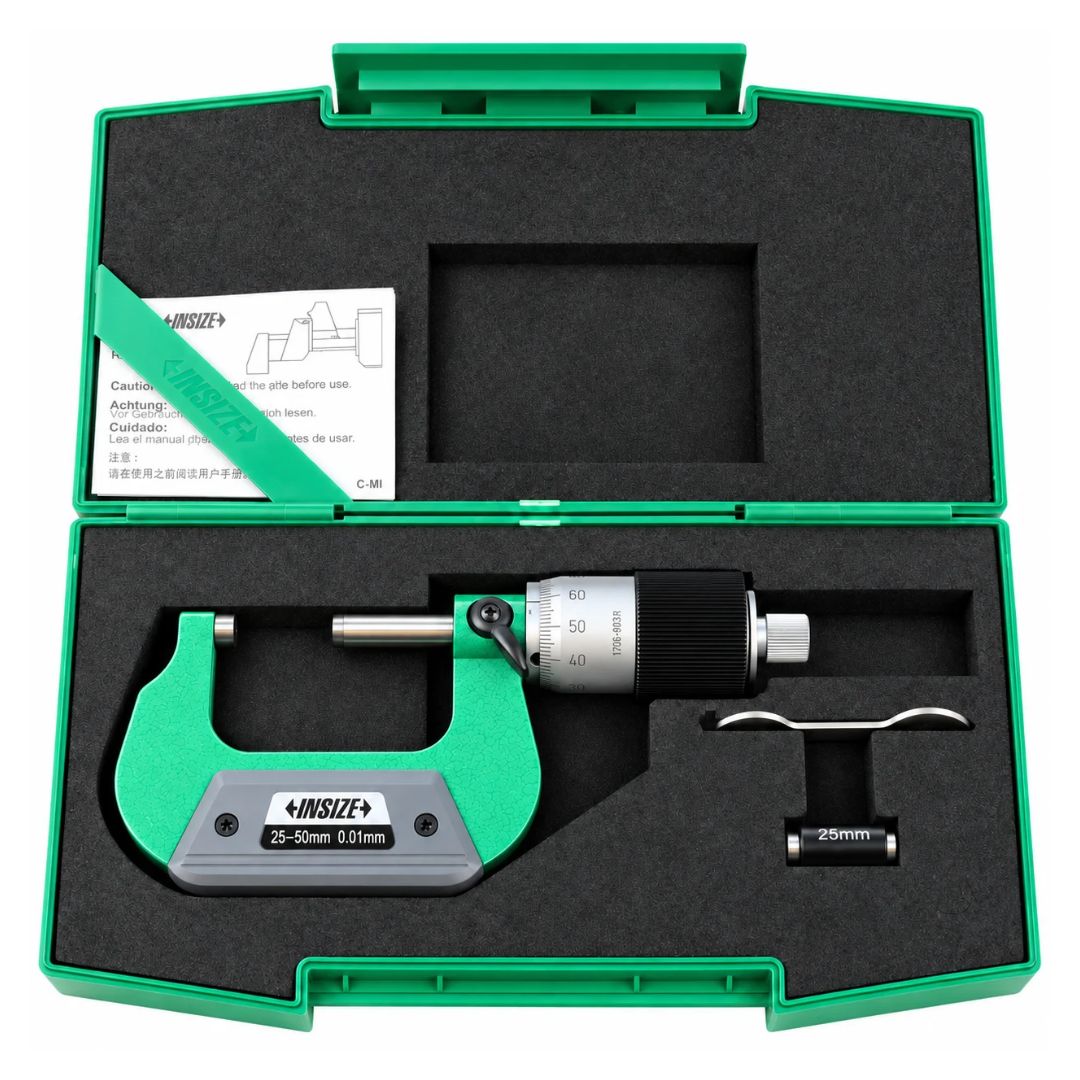 Insize Outside Micrometer Quick Feeding 25-50mm Range Series 3208-50B - Twin Eagle Imports
