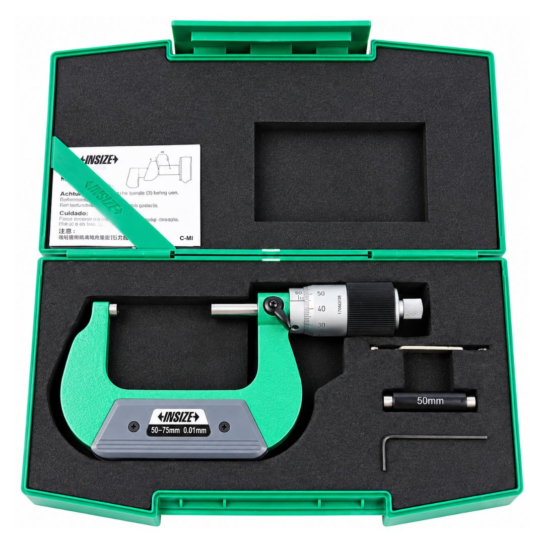 Insize Outside Micrometer Quick Feeding 50-75mm Range Series 3208-75B - Twin Eagle Imports