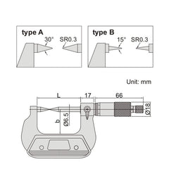 Insize Point Micrometer 75-100mm Range Series 3230-100A - Twin Eagle Imports
