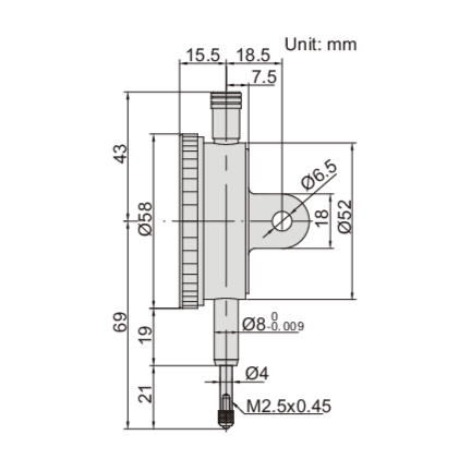 Insize Precision Dial Indicator 0-1mm x 0.001mm Range Series 2830-1 - Twin Eagle Imports