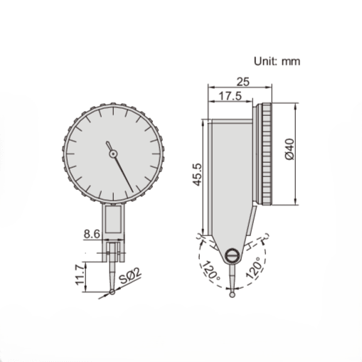 Insize Precision Dial Indicator 0.2mm Range Series 2880-02 - Twin Eagle Imports