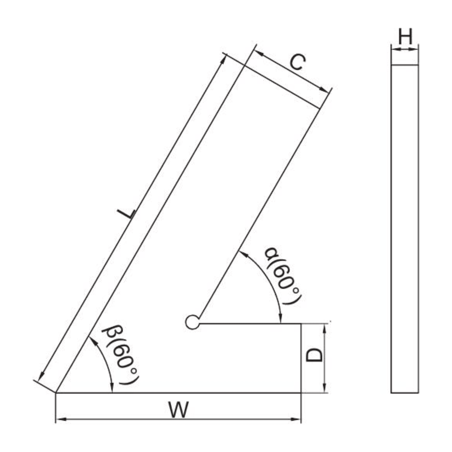 Insize Range 60° Square 120 X 80mm Series 4760-1120 - Twin Eagle Imports