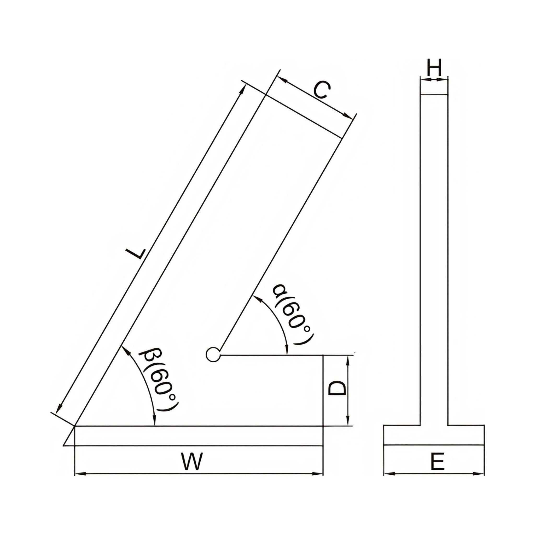 Insize Range 60° Square 150x100mm Series 4762-150 - Twin Eagle Imports