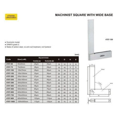 Insize Range 90° Square 600x350mm Series 4707-600 - Twin Eagle Imports