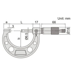 Insize Ratchet Stop Type Outside Micrometer 50-75mm Range Series 3210-75A - Twin Eagle Imports
