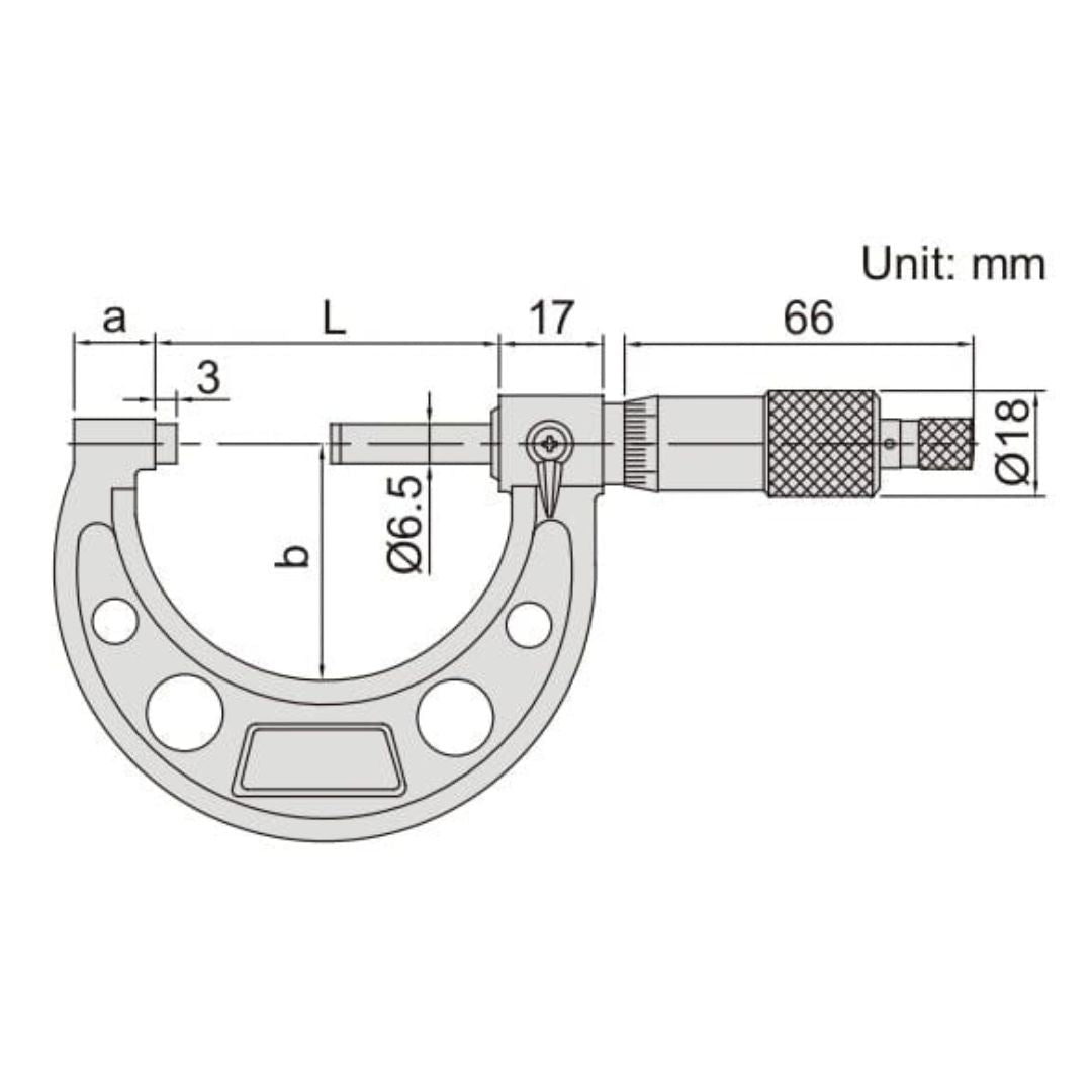 Insize Ratchet Stop Type Outside Micrometer 75-100mm Range Series 3210-100A - Twin Eagle Imports