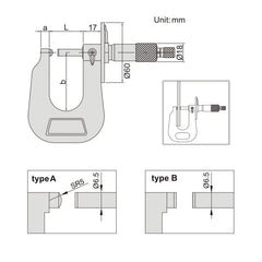 Insize Sheet Metal Micrometer 0-25mm Range Series 3263-25A - Twin Eagle Imports