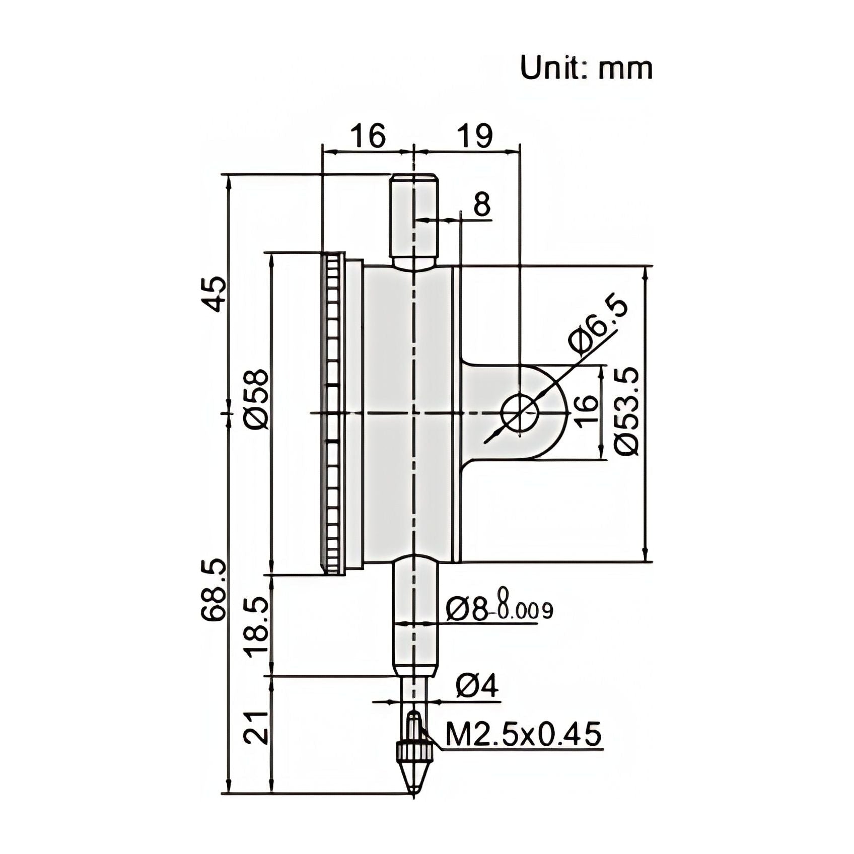 Insize Shockproof Dial Indicator 5mm Range Series 2314-5A - Twin Eagle Imports