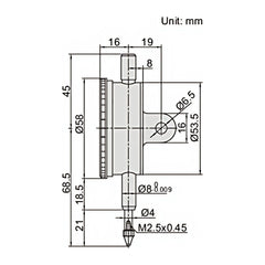 Insize Shockproof Dial Indicator 5mm Range Series 2314-5A - Twin Eagle Imports
