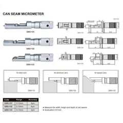 Insize Steel Can Seam Micrometer 0-13mm Range Series 3293-131 - Twin Eagle Imports