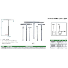 Insize Telescopic Gauge 90-150mm Range Series 4206-F - Twin Eagle Imports