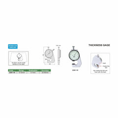 Insize Thickness Gauge 0-10mm x 0.1mm Range Series 2361-10 - Twin Eagle Imports