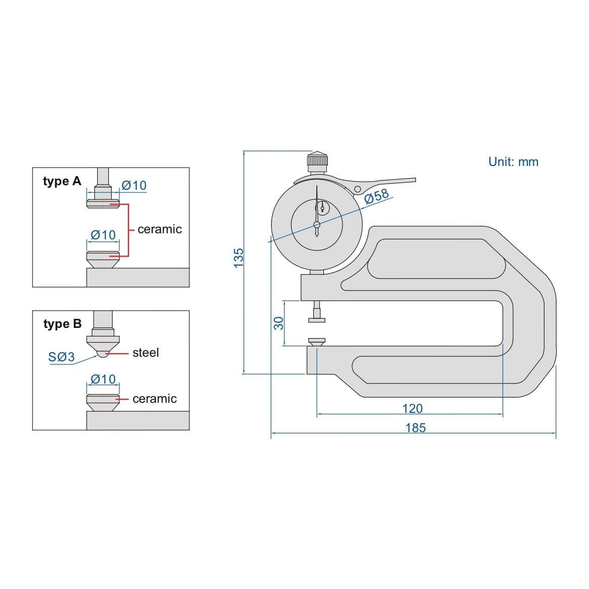 Insize Thickness Gauge 0-20mm x 0.01mm Range Series 2365-20 - Twin Eagle Imports
