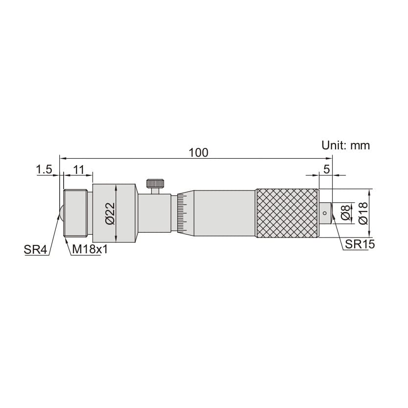 Insize Tubular Inside Micrometer 100-500mm Range Series 3225-500 - Twin Eagle Imports