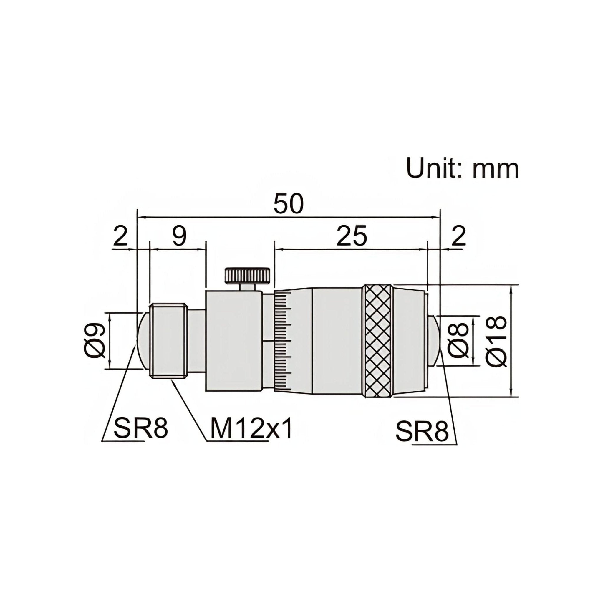 Insize Tubular Inside Micrometer 50-300mm Range Series 3222-300 - Twin Eagle Imports