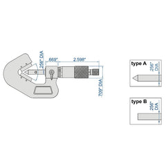 Insize V Shape Anvil Micrometer 0.2-1" Range Series 3290-105 - Twin Eagle Imports
