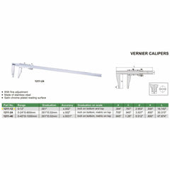 Insize Vernier Caliper 0-12" Range Series 1211-12 - Twin Eagle Imports