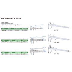 Insize Vernier Caliper 0-70mm Range Series 1204-70 - Twin Eagle Imports