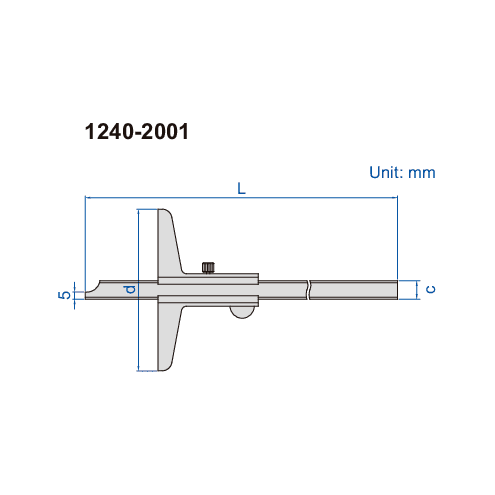 Insize Vernier Depth Gauge 0-500mm Range Series 1240-500 - Twin Eagle Imports