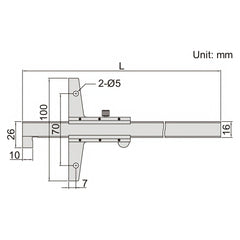 Insize Vernier Hook Depth Gauge 0-200mm Range Series 1248-2001 - Twin Eagle Imports