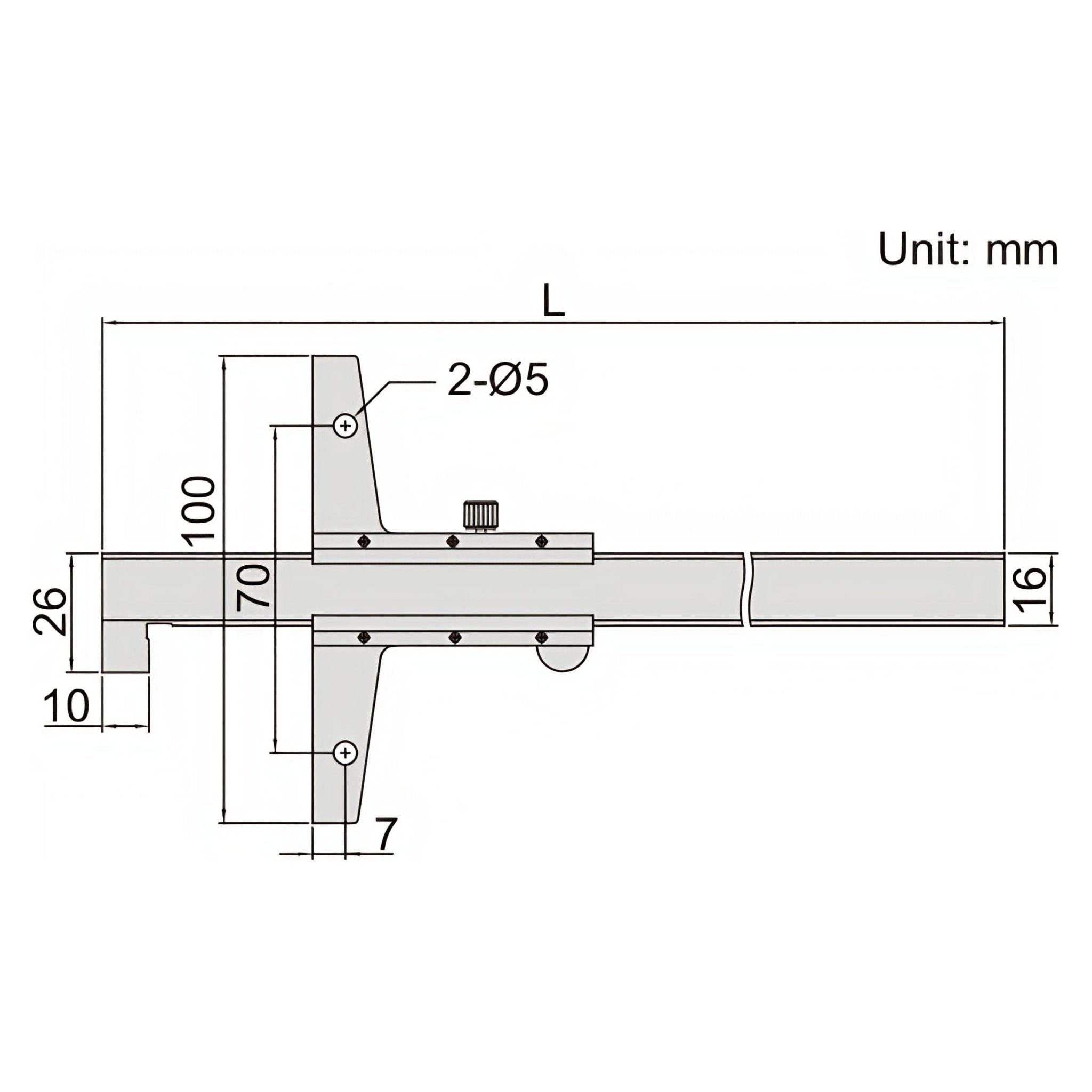 Insize Vernier Hook Depth Gauge 0-300mm Range Series 1248-300 - Twin Eagle Imports