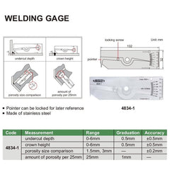 Insize Welding Gauge Series 4834-1 - Twin Eagle Imports