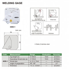 Insize Welding Gauge Series 4850-1 - Twin Eagle Imports